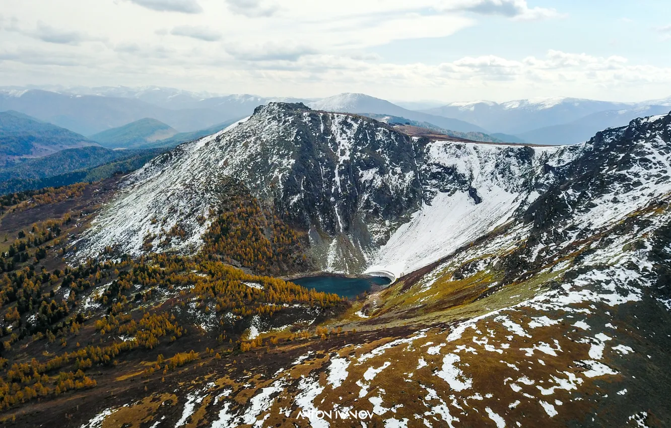 Photo wallpaper snow, landscape, mountains, nature, fresh air, beauty, beautiful, Altay