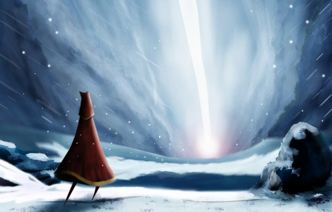 Photo wallpaper light, snow, art, Journey