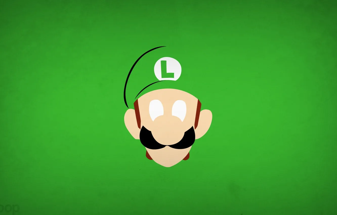 Photo wallpaper the game, minimalism, Luigi, blo0p, Super Mario