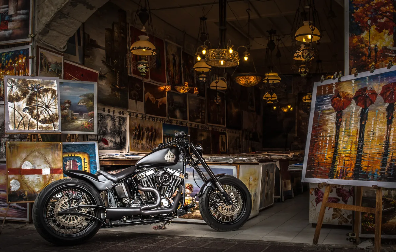 Photo wallpaper chopper, custom, Harley-Davidson, custom Harley-Davidson, motocycle