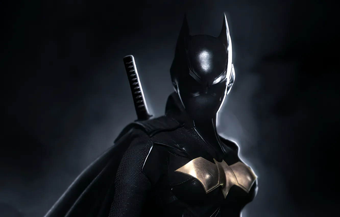 Photo wallpaper black, games, black background, Batgirl
