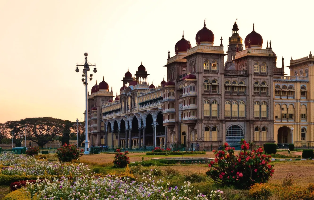 Photo wallpaper the city, India, architecture, Palace, India, Mysore Palace