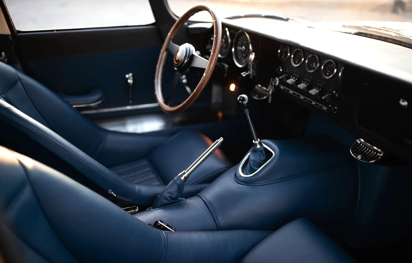 Photo wallpaper Salon, Mechanics, Interior, Jaguar E-Type