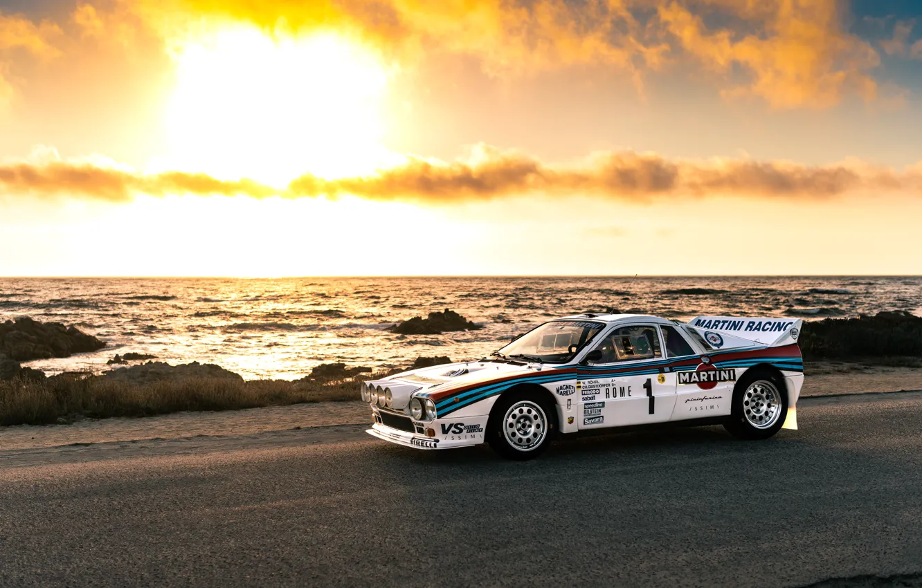 Photo wallpaper car, sun, beauty, Lancia, Rally, Group B, Lancia Rally 037