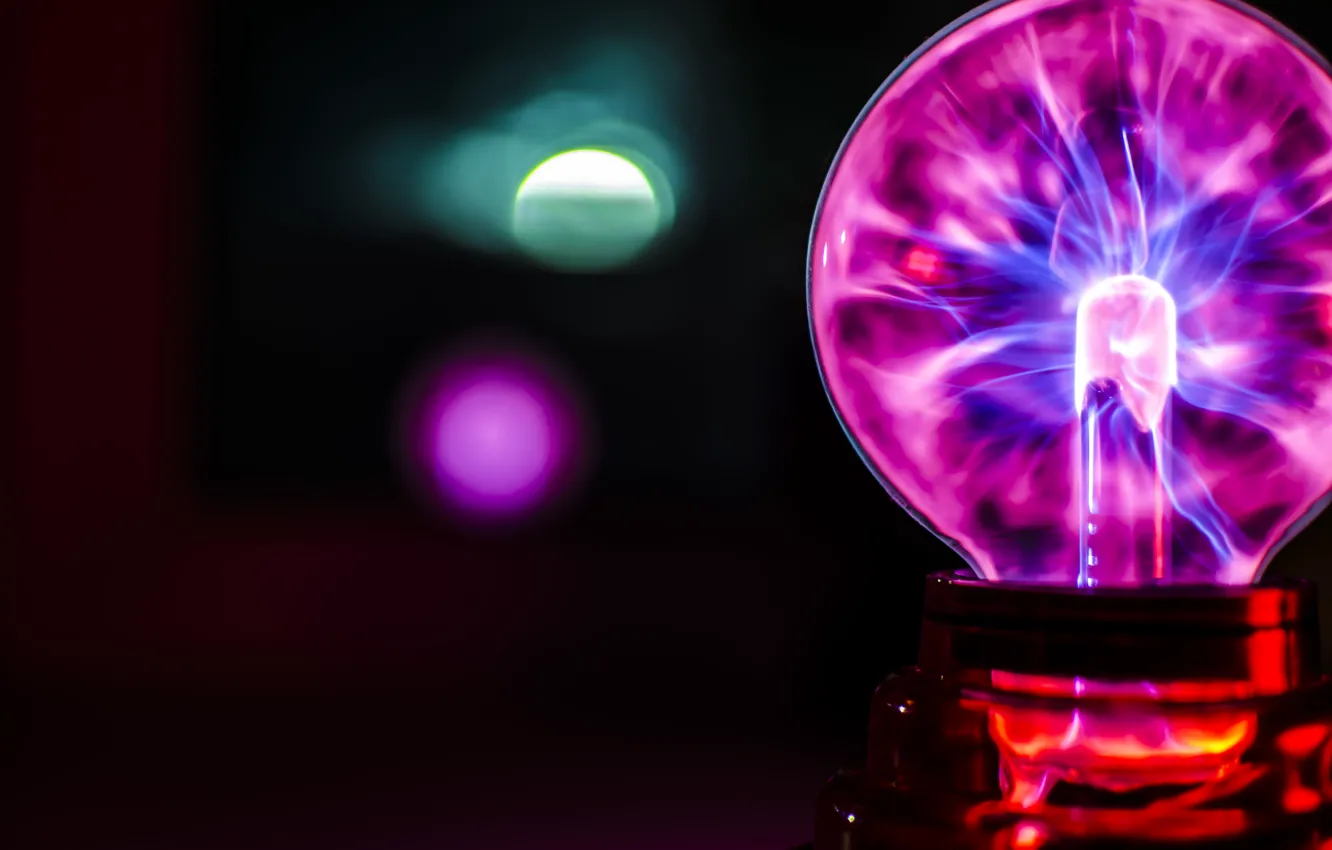 Photo wallpaper balls, lightning, electricity., Plasma