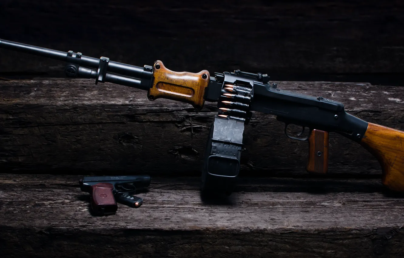 Photo wallpaper gun, weapons, RPD, Degtyareva, Makarova, Machine gun