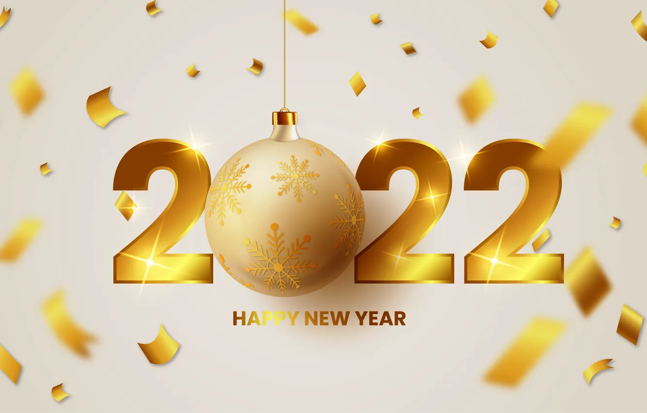Photo wallpaper background, gold, new year, figures, golden, New Year, decoration, Happy