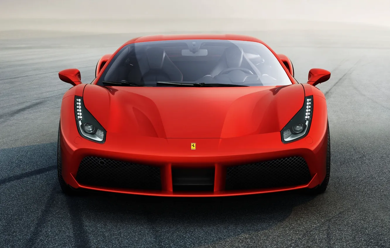 Photo wallpaper red, Ferrari, supercar, Ferrari, 2015, 488 GTB