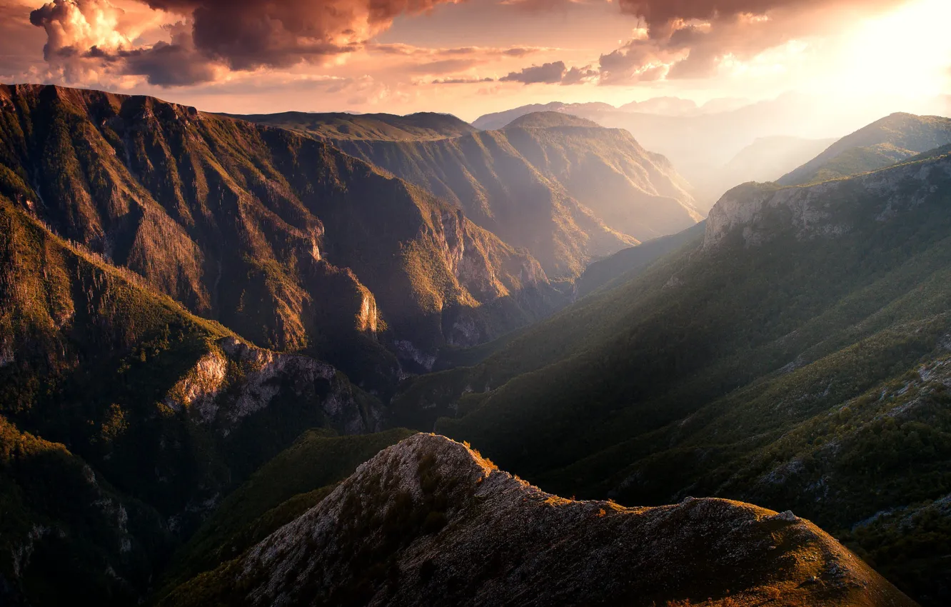 Photo wallpaper the sky, clouds, canyon, Bosnia, Bosnia, Adnan Bubalo, Canyon of Rakitnica river