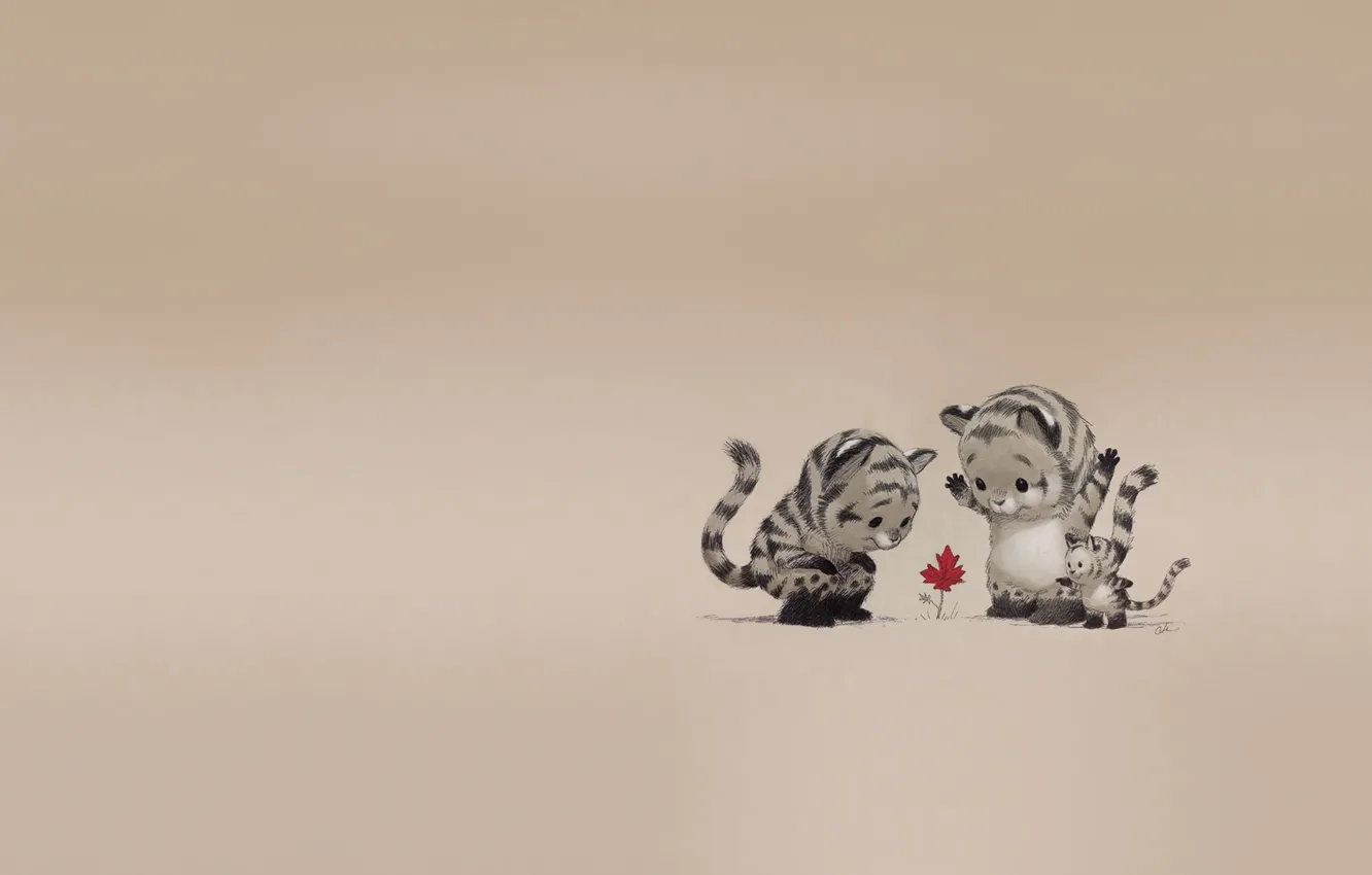 Photo wallpaper joy, mood, minimalism, family, children's, art., The rapture