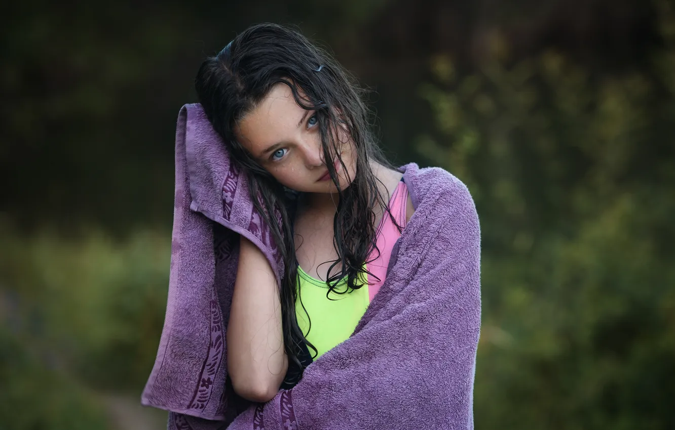 Photo wallpaper swimsuit, smile, girl, Kira, wet hair, beautiful face, Russian girl, Vyushkin Igor