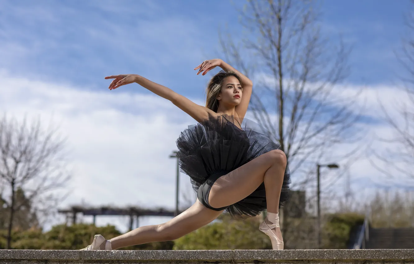 Photo wallpaper the sky, girl, dance