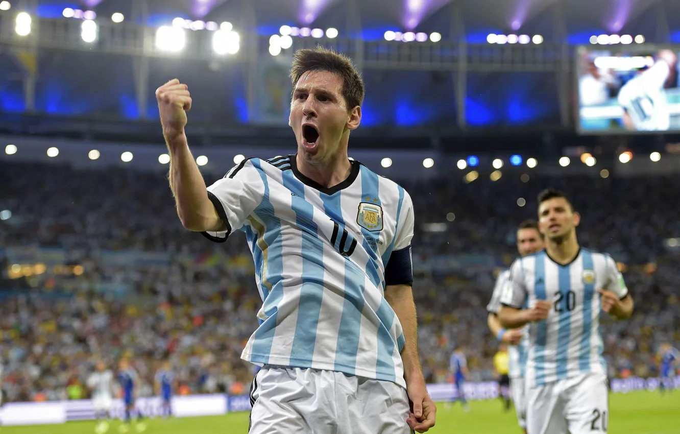 Photo wallpaper fifa world cup, brazil, Messi, 2014