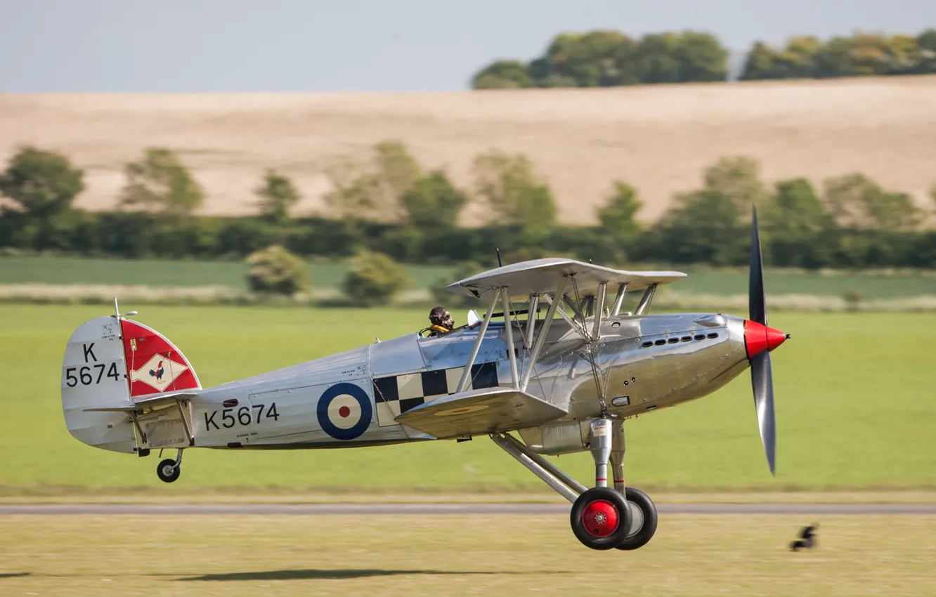 Photo wallpaper fighter, screw, pilot, landing, 1931, RAF, biplane, Chassis