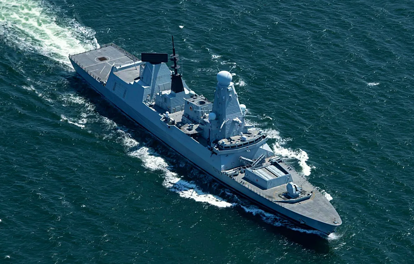 Photo wallpaper destroyer, HMS Duncan, The Royal Navy