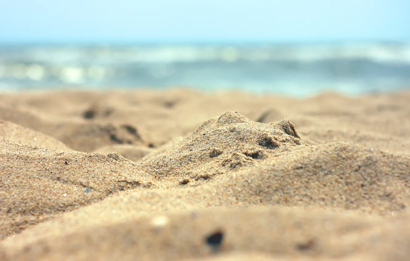 Photo wallpaper sand, sea, wave, beach, summer, water, macro, landscape