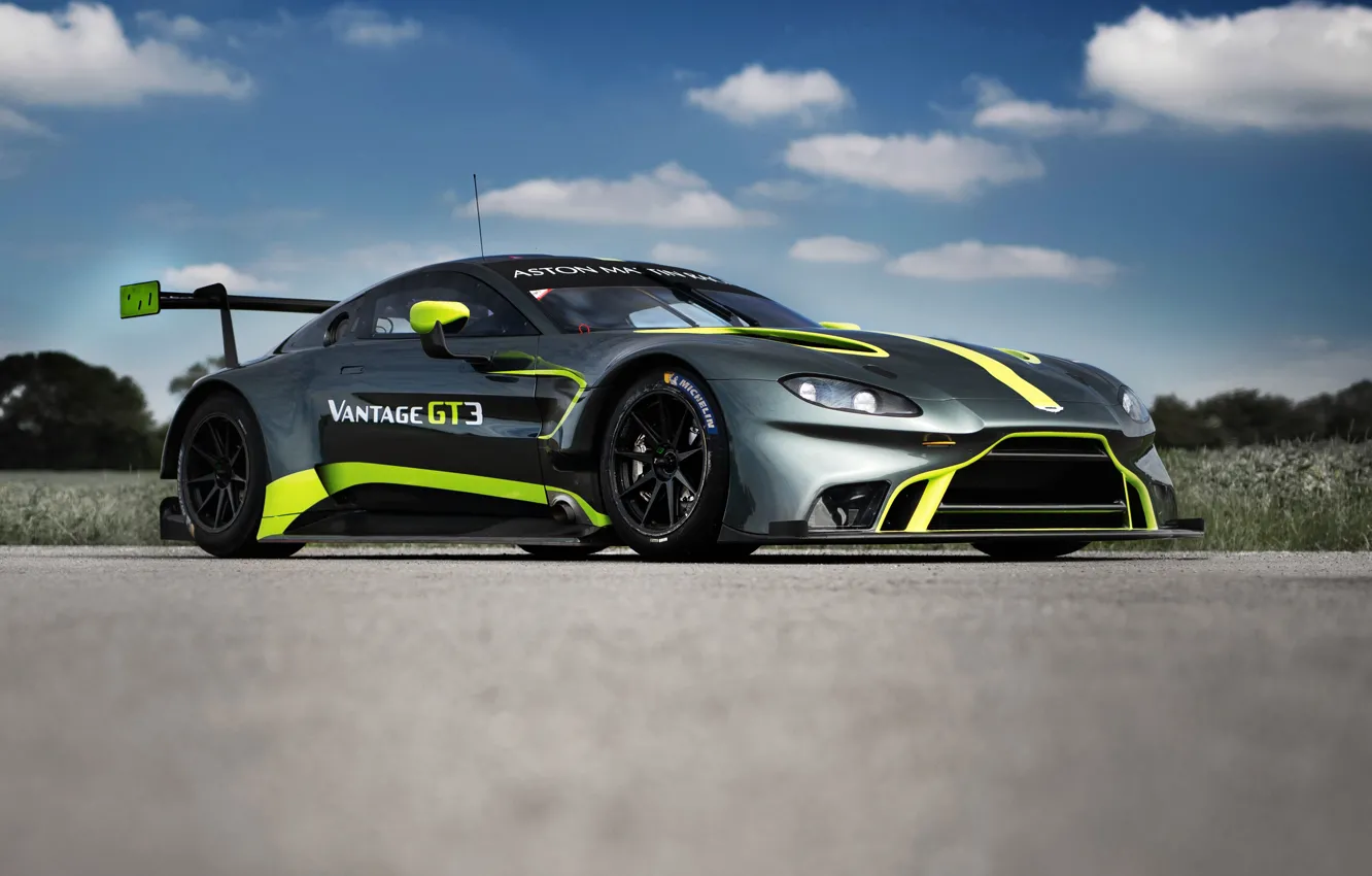 Photo wallpaper Aston Martin, Vantage, racing car, GT3, 2018