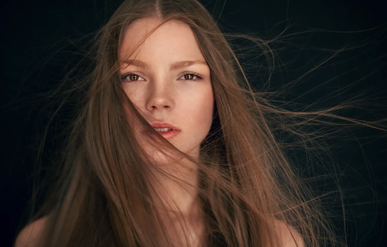 Photo wallpaper eyes, girl, face, background, hair, lips