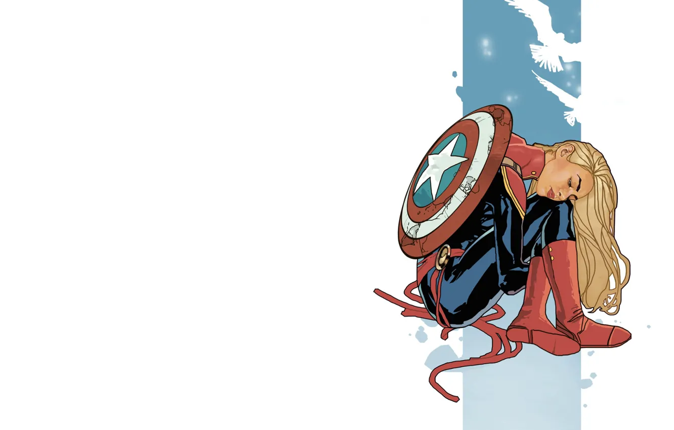 Photo wallpaper shield, Marvel, comic, Comics, Carol Danvers, Captain Marvel, Captain Marvel, Carol Danvers