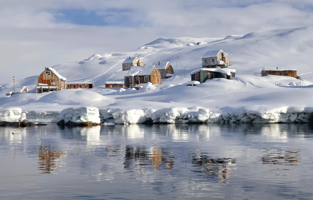 Photo wallpaper home, village, Greenland