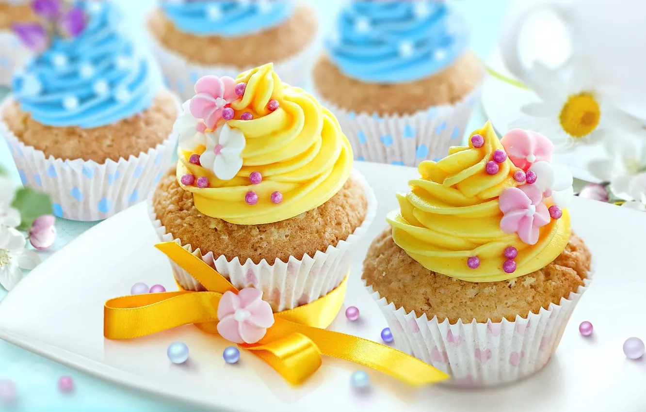 Photo wallpaper food, decoration, cream, sweet, cupcakes