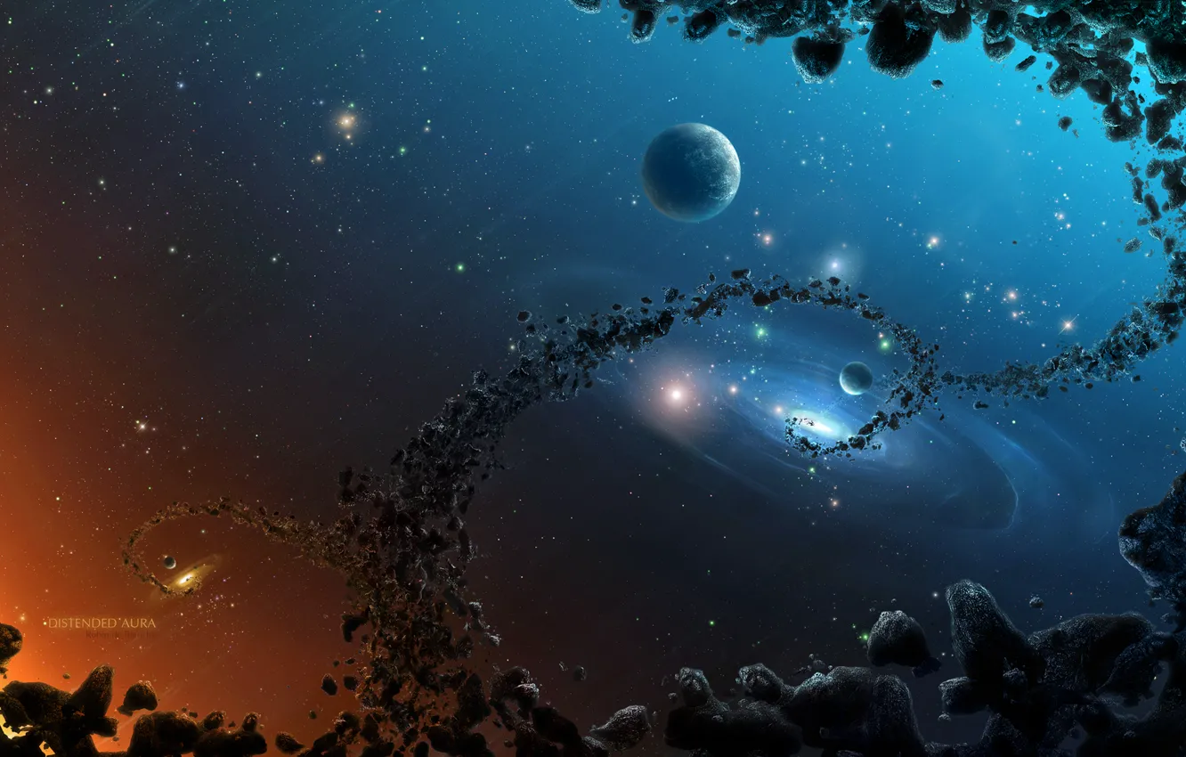 Photo wallpaper rocks, planets, galaxies, asteroids, Sci Fi, black hole