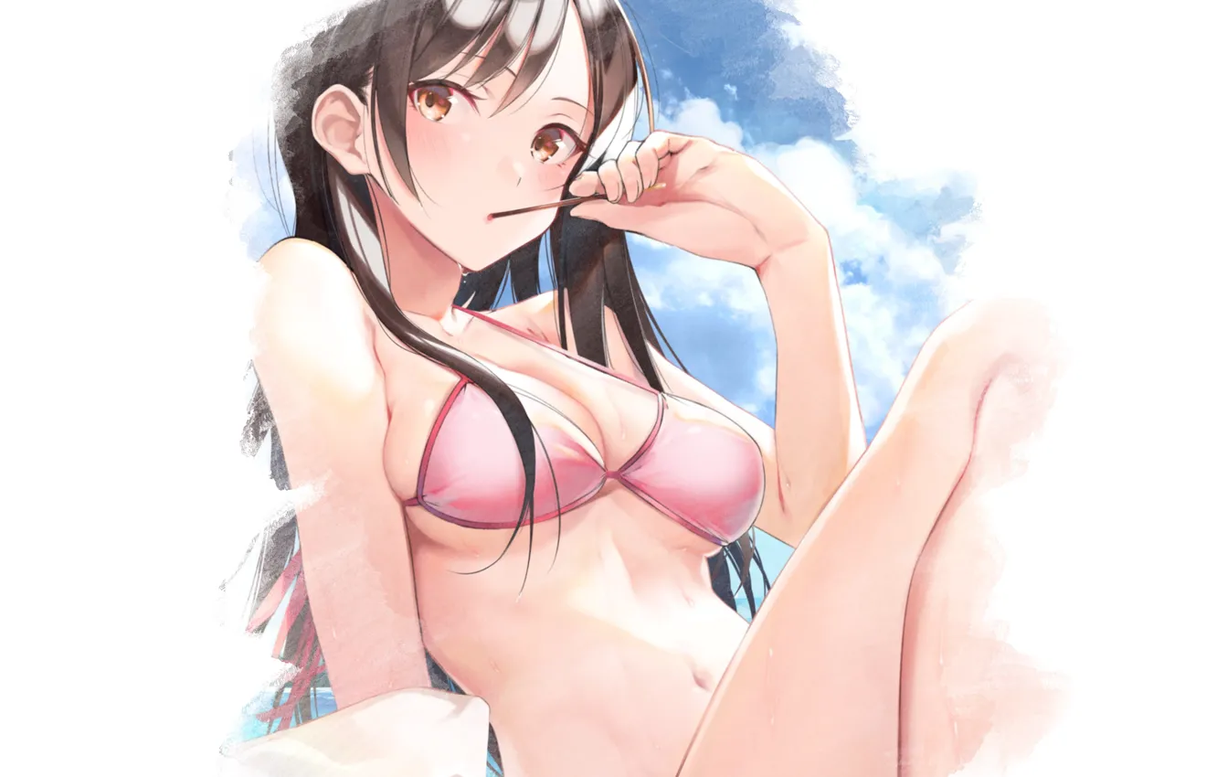 Photo wallpaper kawaii, girl, sexy, wet, sea, anime, water, pretty