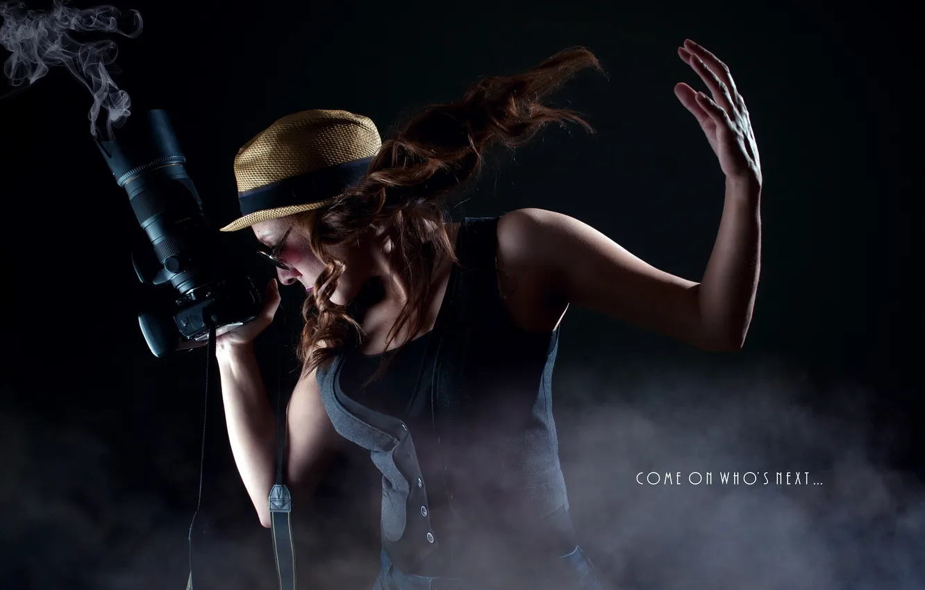 Photo wallpaper girl, the situation, the camera