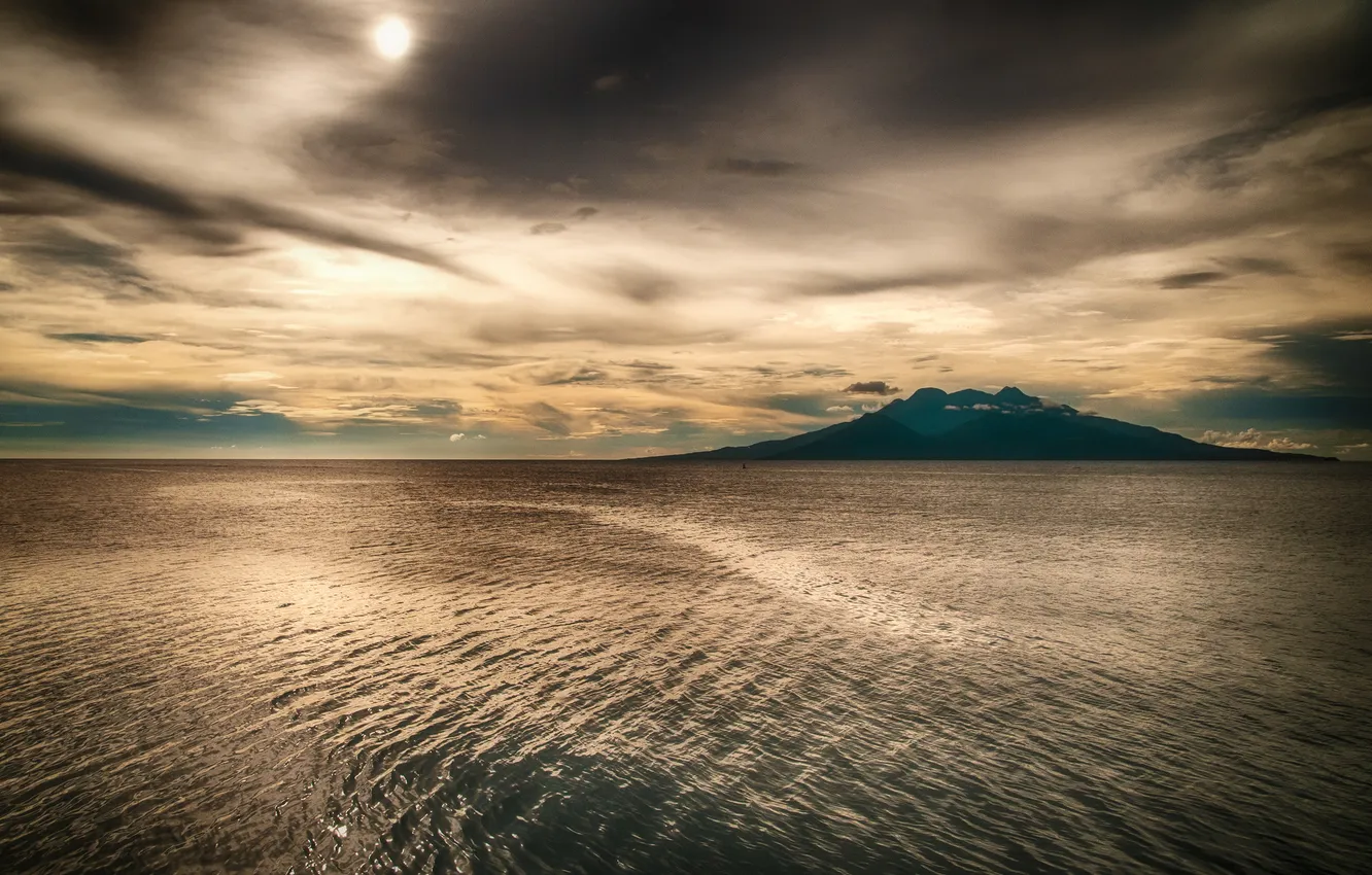Photo wallpaper the sun, clouds, clouds, Philippines, the island of Camiguin