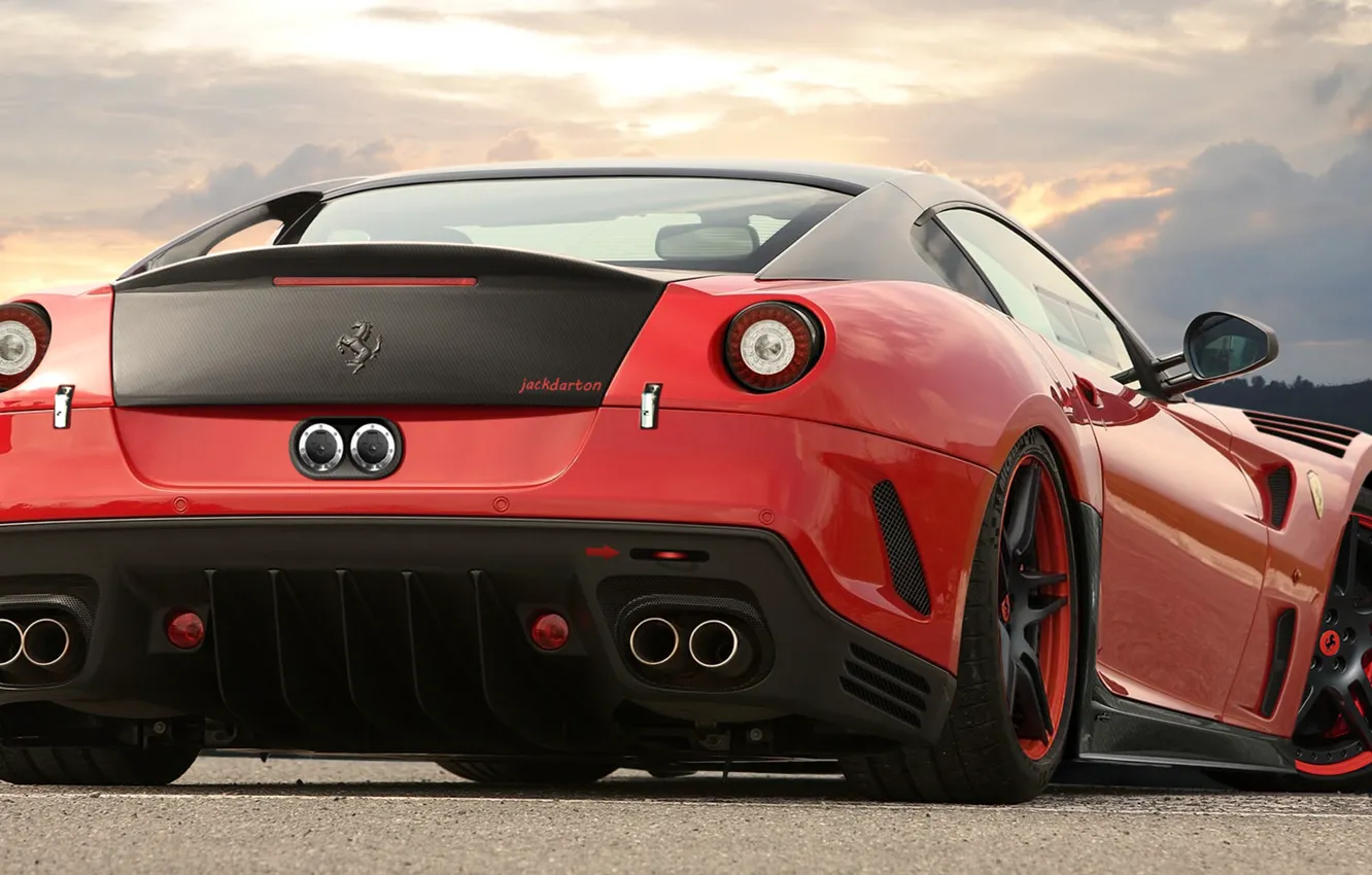 Photo wallpaper car, machine, ferrari, red, street racing, 599 gto