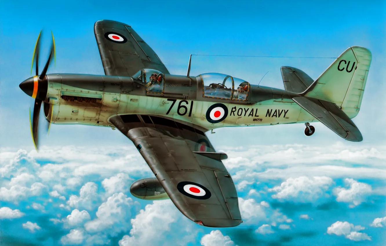 Photo wallpaper war, art, airplane, painting, aviation, Fairey Firefly