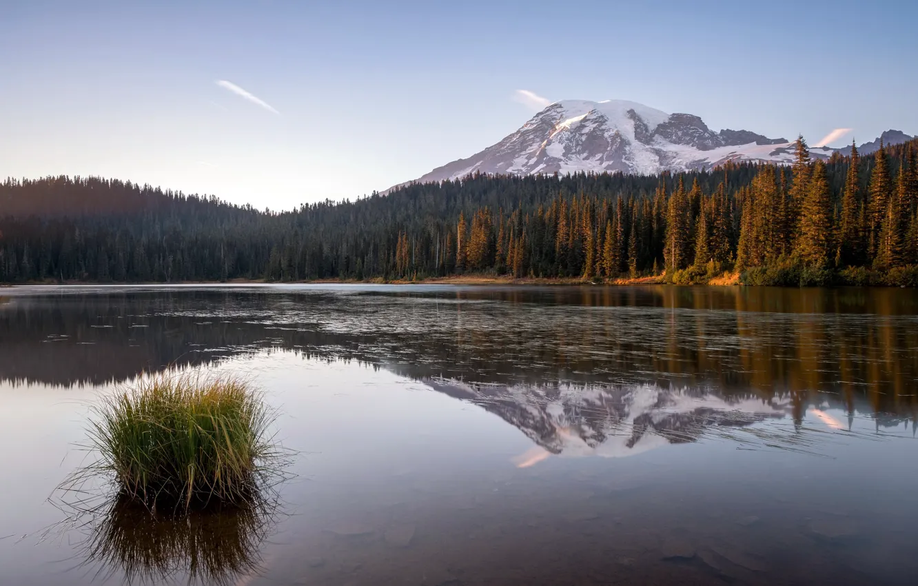 Photo wallpaper nature, Washington, Reflection Lake