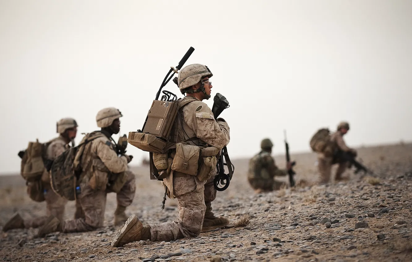 Photo wallpaper weapons, background, soldiers