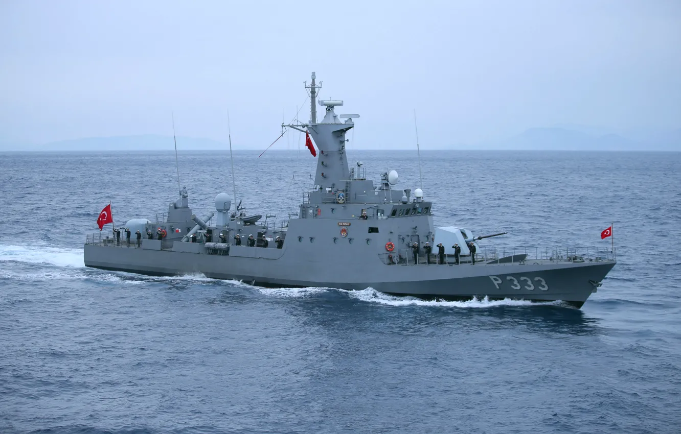 Photo wallpaper Turkish Navy, TCG Tufan, Missile boat