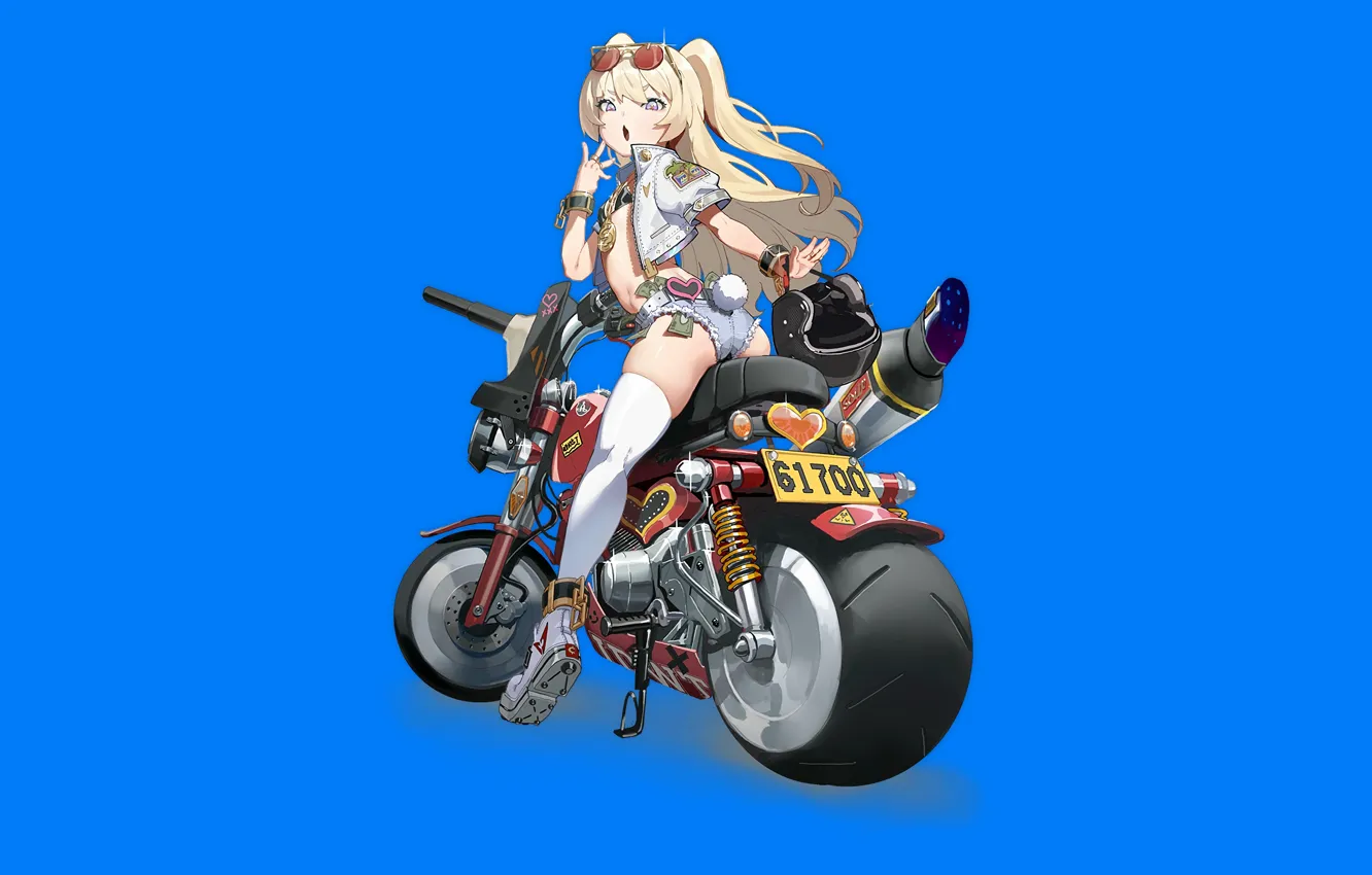 Photo wallpaper girl, sexy, ass, cleavage, shorts, thighhighs, long hair, boobs