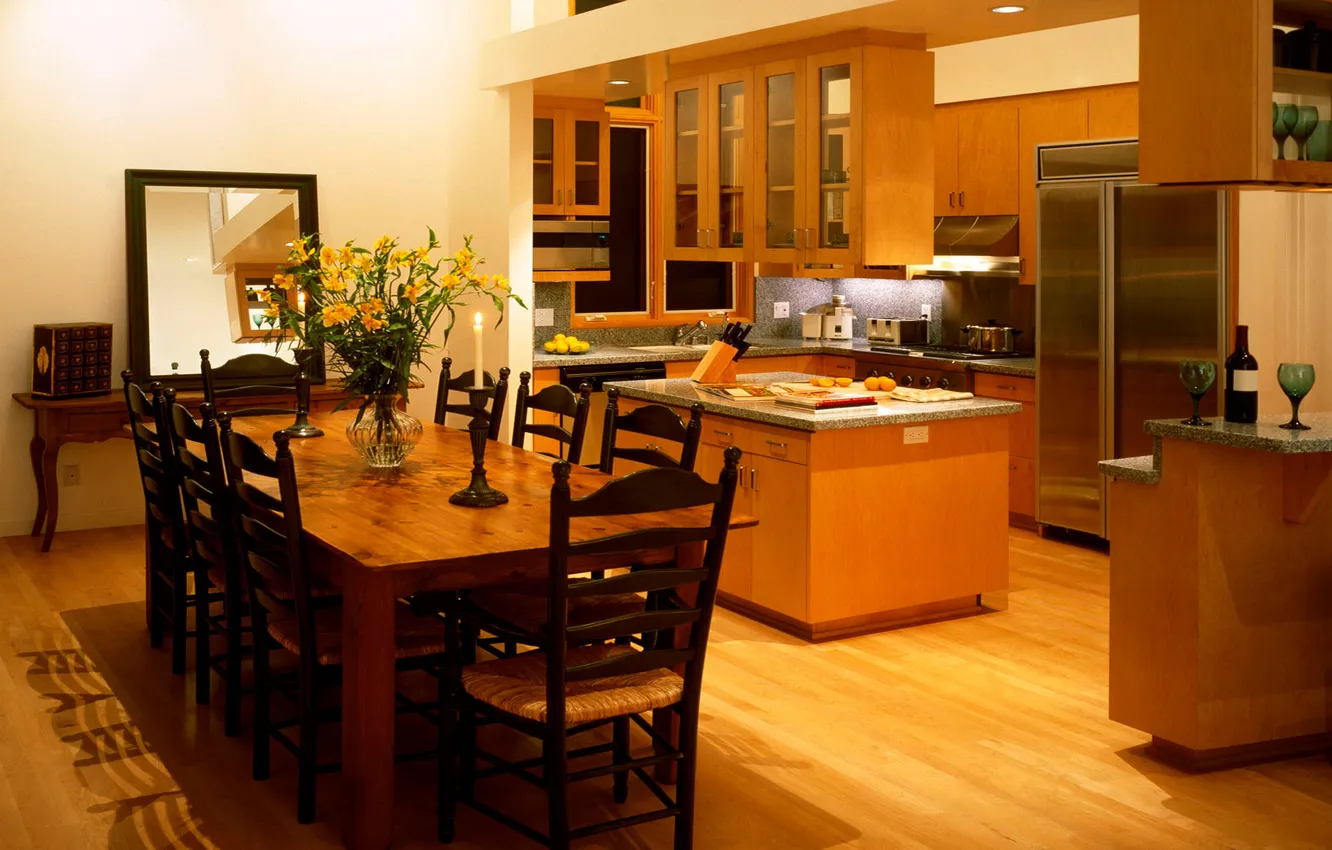 Photo wallpaper design, style, room, Villa, home, interior, kitchen