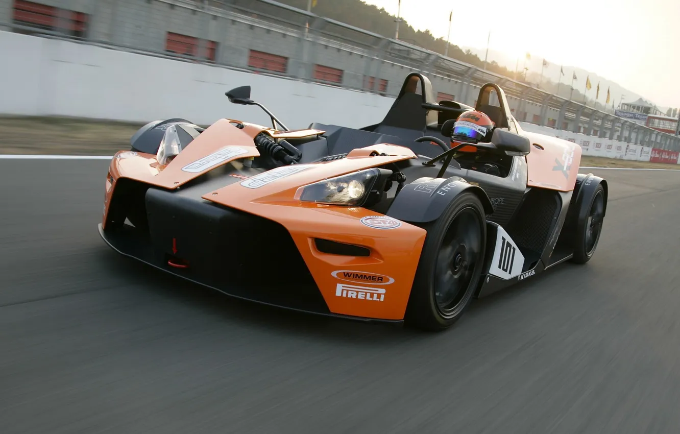 Photo wallpaper auto, speed, track, front view, KTM, X-Bow, GT4