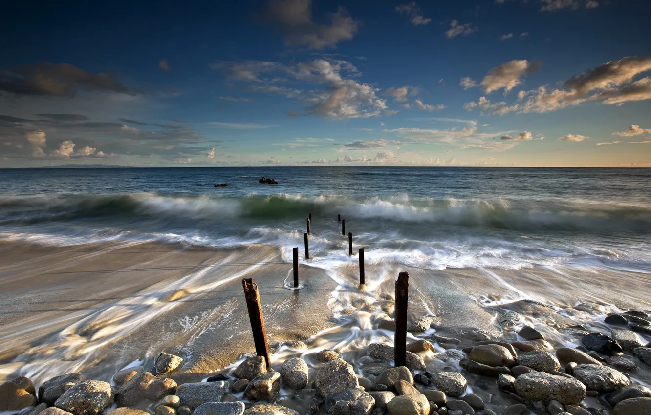 Photo wallpaper sea, wave, landscape