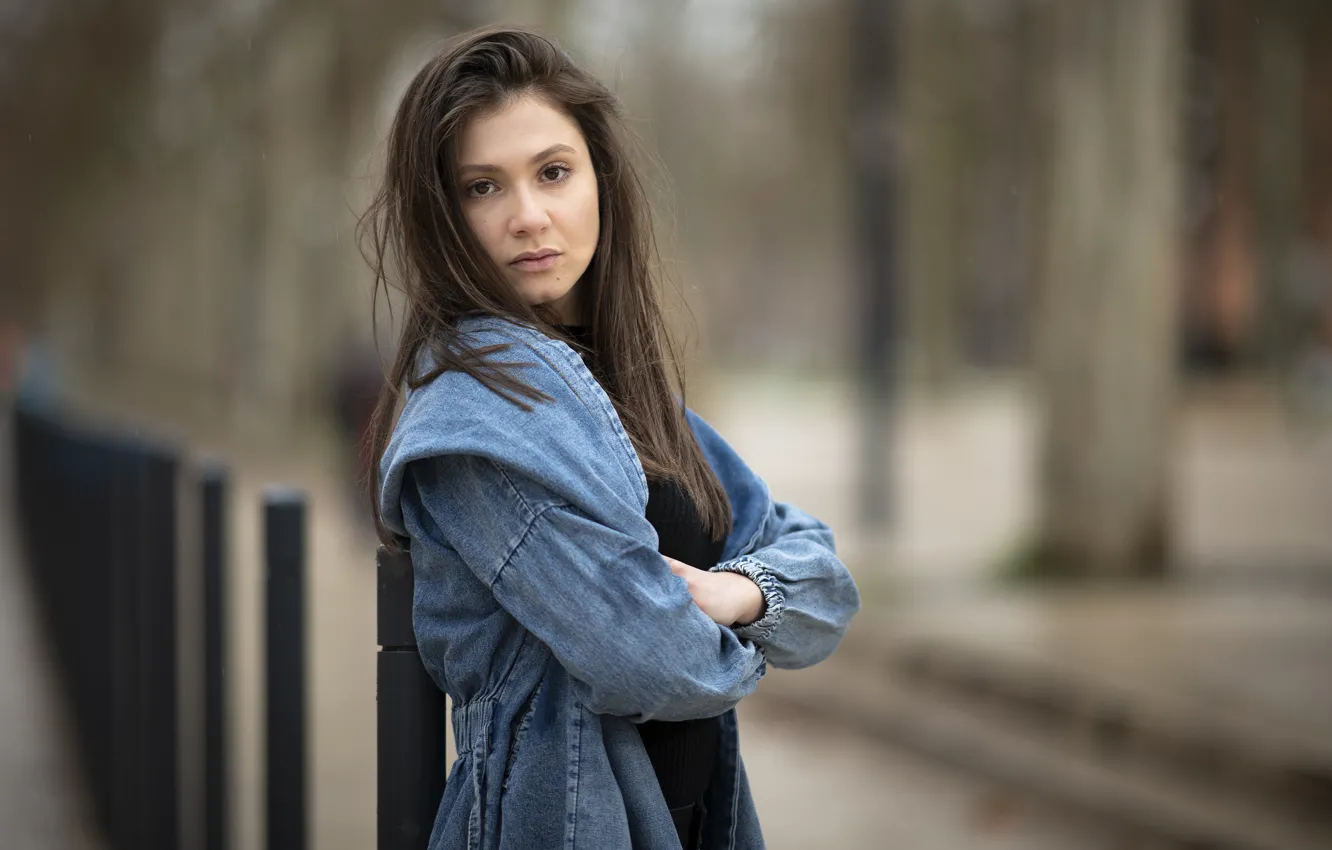Photo wallpaper look, girl, hair, bokeh