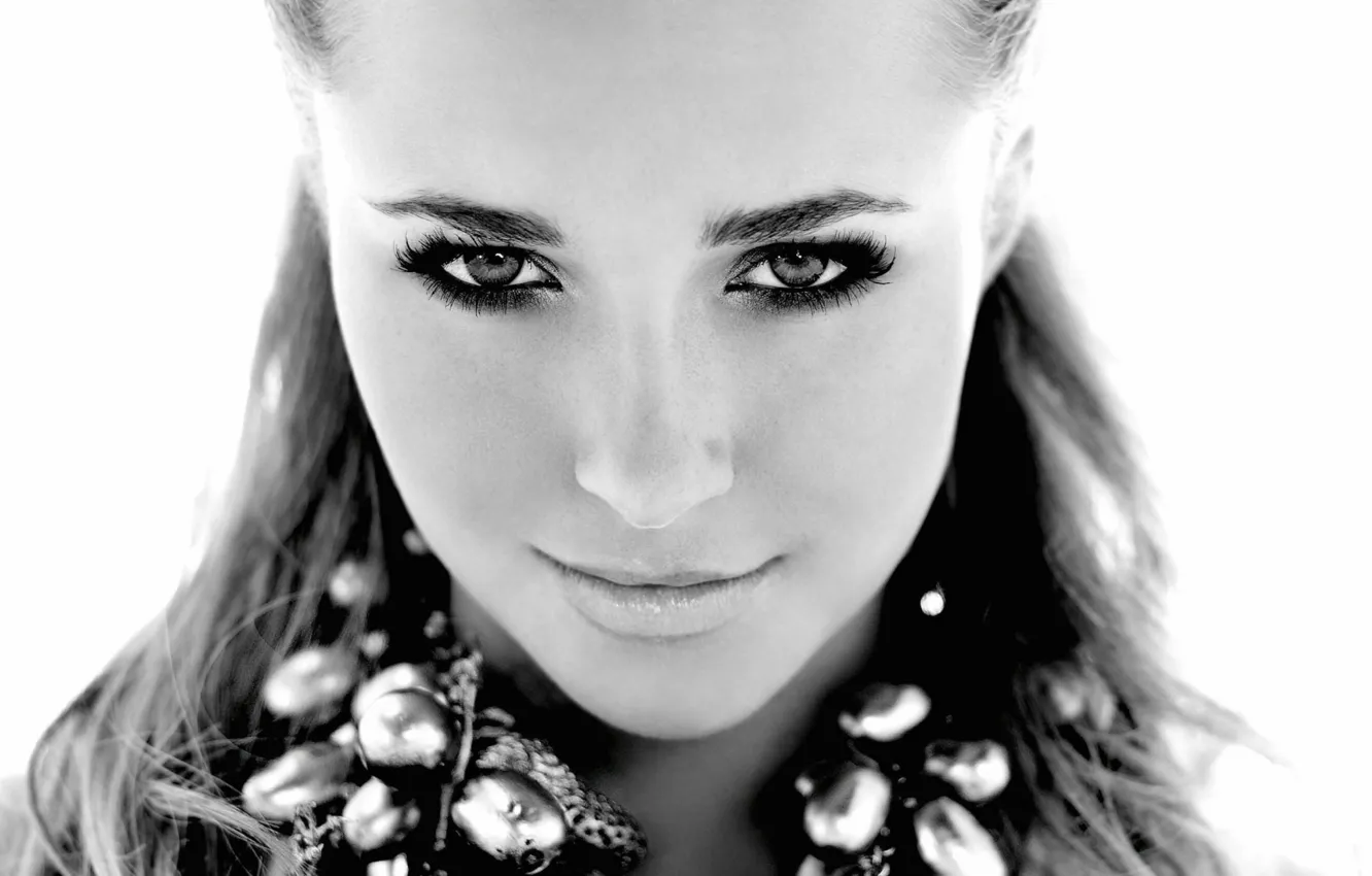 Photo wallpaper eyes, look, girl, smile, youth, makeup, actress, beauty