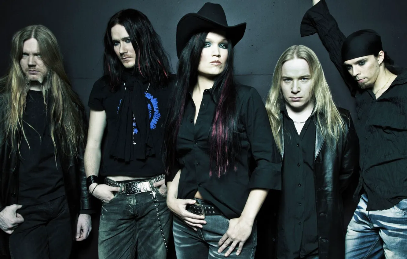 Photo wallpaper Nightwish, Tarja Turunen, Emppu Vuorinen, Marco Hietala, Tuomas Holopainen, Jukka Nevalainen, Symphonic Power Metal