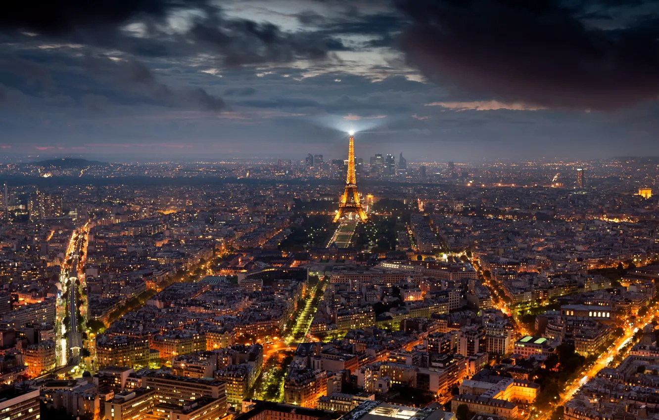 Photo wallpaper night, the city, Paris
