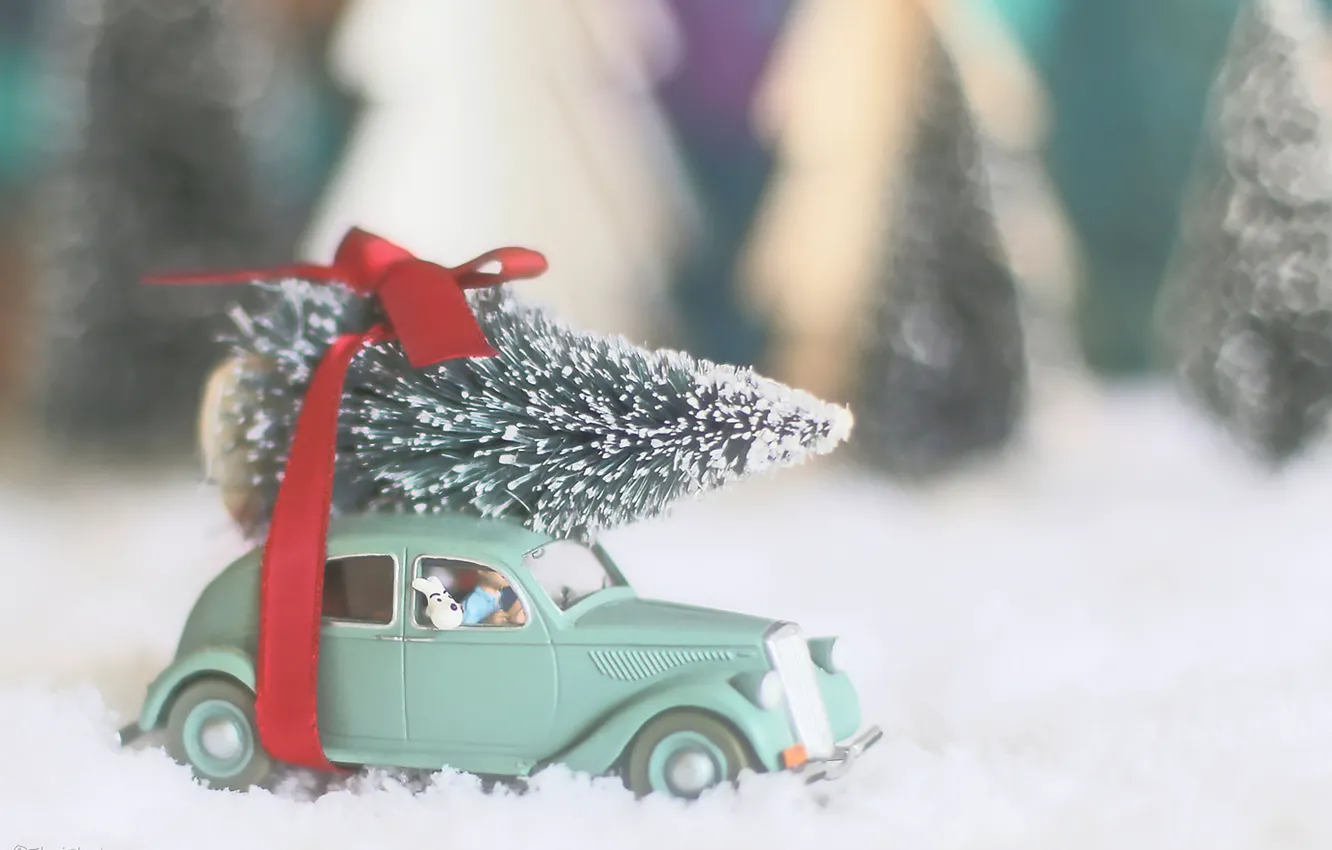 Photo wallpaper car, marco, pastel