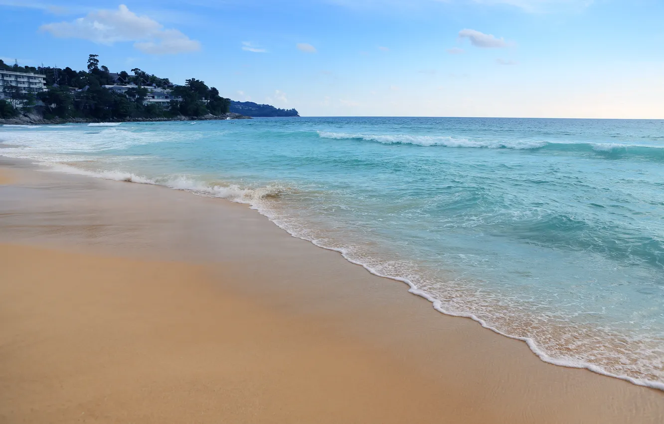 Photo wallpaper sand, sea, wave, beach, summer, summer, beach, sea