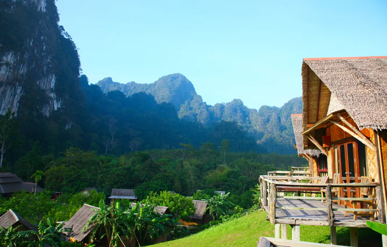 Photo wallpaper summer, mountains, nature, house