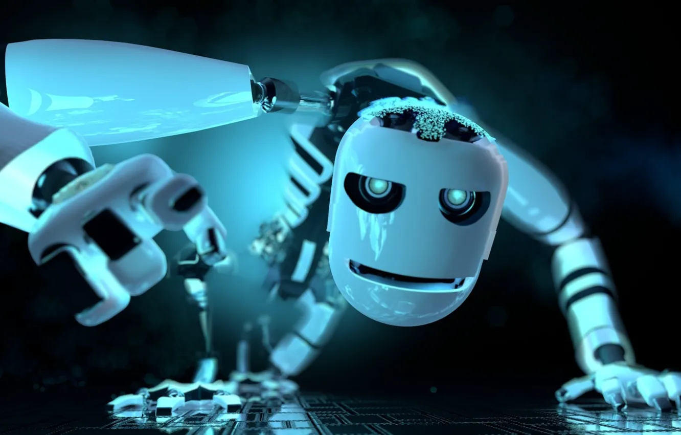 Photo wallpaper white, robot, fantasy, white, robot