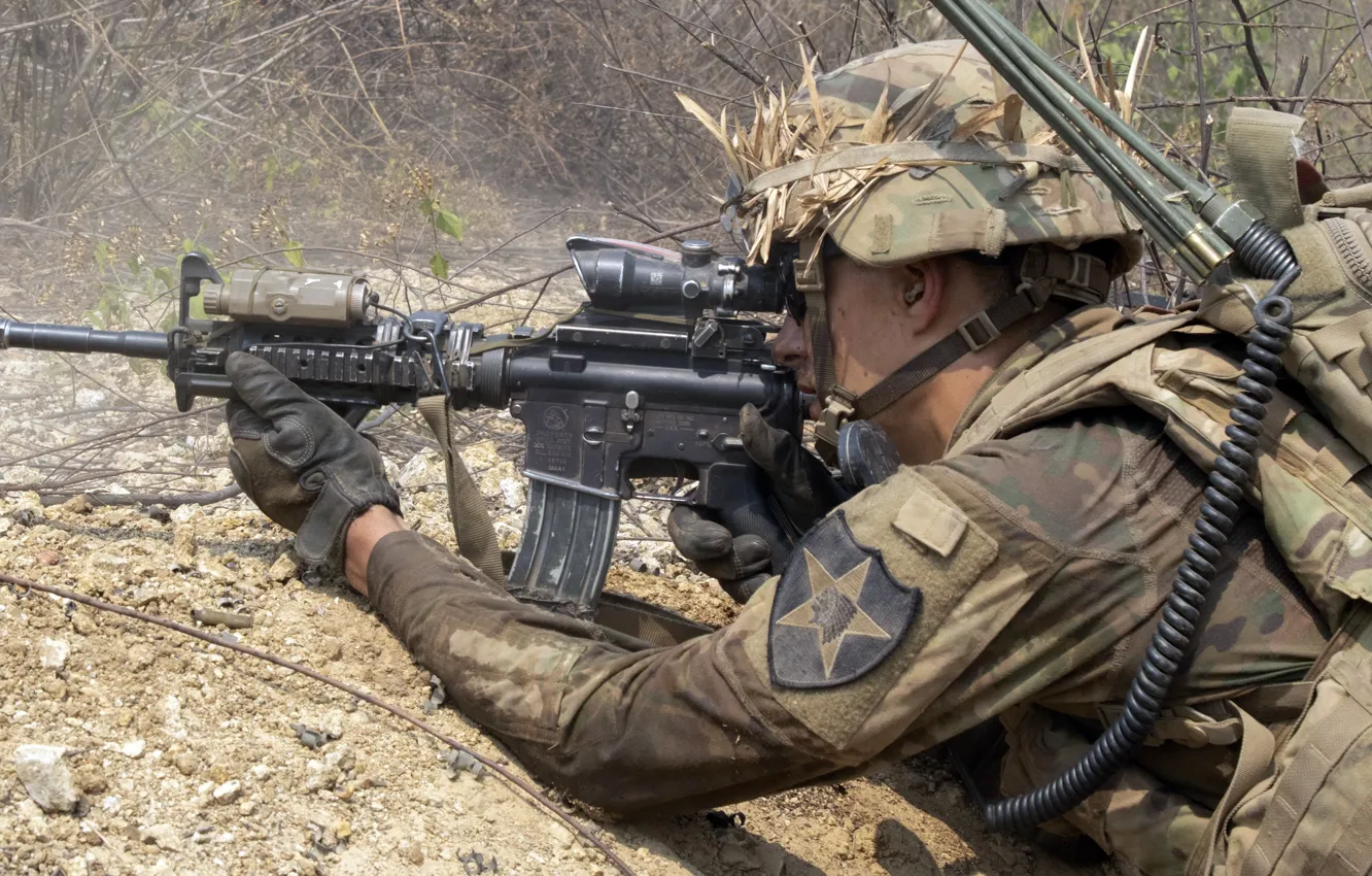 Photo wallpaper weapons, army, soldiers