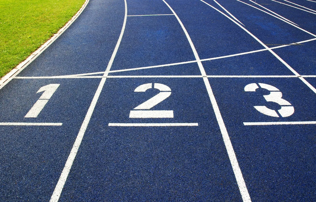 Photo wallpaper blue, numbers, Track