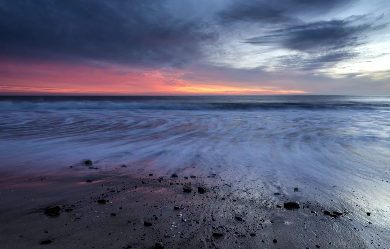 Photo wallpaper sea, sunset, United States, California, Sycamore Cove