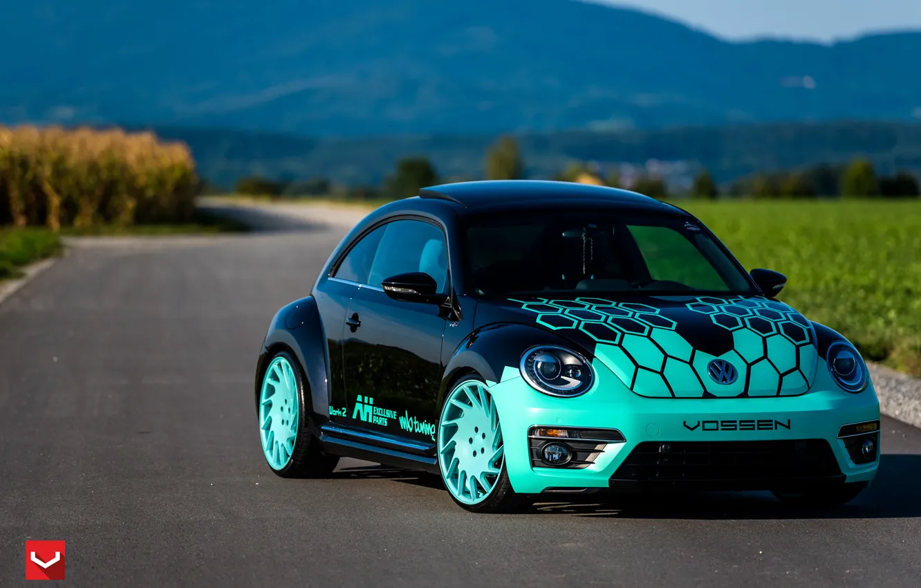 Photo wallpaper machine, auto, Volkswagen, wheels, drives, auto, Beetle, Vossen Wheels